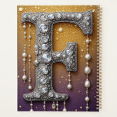 Glitterende letter F met gouden druppel Planner (Achterkant)