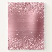 Glitterende Licht Roze Folie Fancy Monogram Notitieboek (Achterkant)