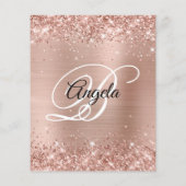 Glitterende Licht Roze Goud 60e Verjaardag Papiere Flyer (Achterkant)