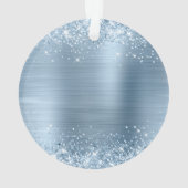 Glitterende Lichtblauwe Folie Sweet 16 Ornament (achterkant)