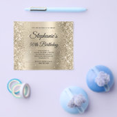 Glitterende lichte gouden folie monogram 50ste ver flyer (Enkel)