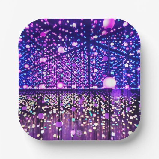 Glitterende lichten 7" papieren bordje (Voorkant)