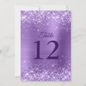 Glitterende lichtpaarse tafelnummer 5x7 kaart (Voorkant)