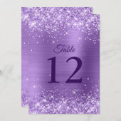 Glitterende lichtpaarse tafelnummer 5x7 kaart (Voorkant / Achterkant)