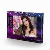 Glitterende Liefde Altijd Paars Fotoblokken (Rechts)
