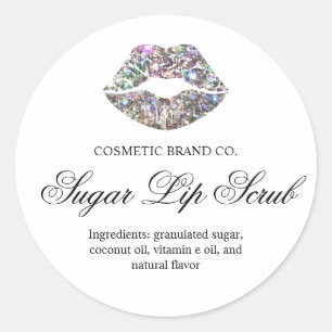 Glitterende Lippen Suiker Lippen Scrub Ronde Sticker