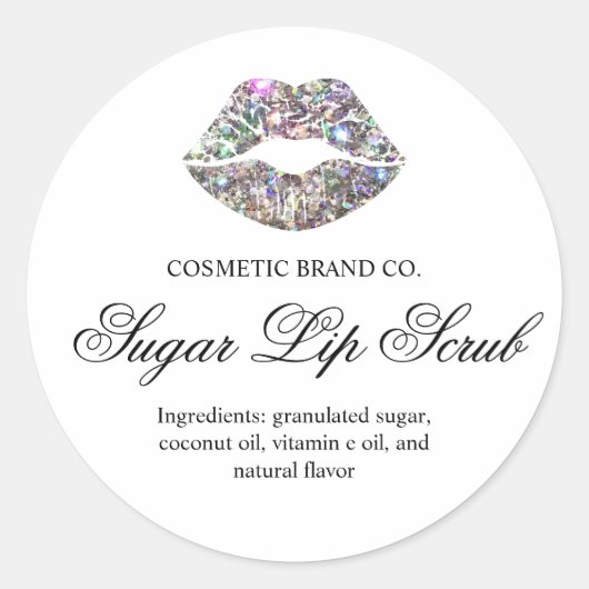 Glitterende Lippen Suiker Lippen Scrub Ronde Sticker (Voorkant)