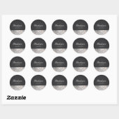 Glitterende Lovertjes Glam Zwart Huwelijks Favorie Ronde Sticker (Vel)
