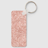 Glitterende Luxe Blush Roze Goud Glitters Sleutelhanger (Achterkant)