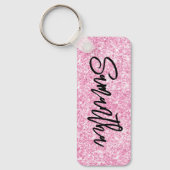 Glitterende Luxe Licht Roze Glitters Sleutelhanger (Voorkant)