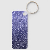 Glitterende luxe navyblauwe ombre glitter sleutelhanger (Achterkant)
