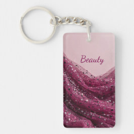 Glitterende Magenta Glam Esthetische Sleutelhanger