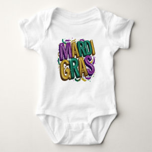 Glitterende Mardi Gras Gras Dames T-Shirt, Paars G Romper