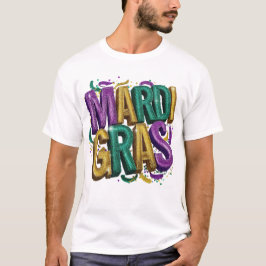 Glitterende Mardi Gras Gras Dames T-Shirt, Paars G T-shirt