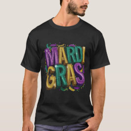 Glitterende Mardi Gras Gras Dames T-Shirt, Paars G T-shirt