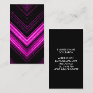 Glitterende metaalachtige hete roze magenta zwarte visitekaartje