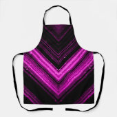 Glitterende metalen hete roze magenta zwarte chevr schort (Voorkant)