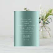 Glitterende Metallic Zwarte Pailletten Turquoise T Kaart (Staand voorkant)