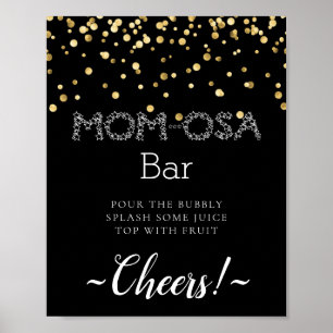Glitterende Minimalistische Mimosa Bar Bord Poster