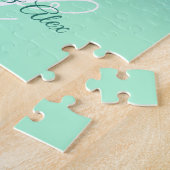 Glitterende Mint Blauwe Glitter Turquoise Ombre Mo Legpuzzel (Zijkant)