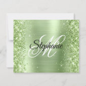 Glitterende Mint Glam Fantasie Monogram 40e Verjaa (Achterkant)