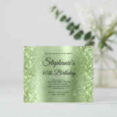 Glitterende Mint Glam Fantasie Monogram 40e Verjaa (Staand voorkant)