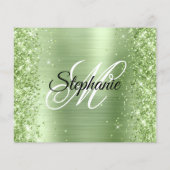 Glitterende Mint Glam Fantasie Monogram 40e Verjaa Flyer (Achterkant)