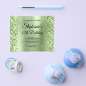 Glitterende Mint Glam Fantasie Monogram 40e Verjaa Flyer (Enkel)