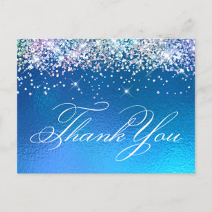 Glitterende Multi Glitter Oceaan Ombre Folie Dank Briefkaart