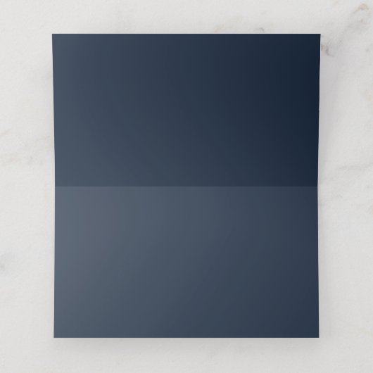 Glitterende Navy Blauwe en Gouden Zitplaatsen Plaatskaartje (Binnenkant ongevouwen)