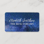 Glitterende Navy Blauwe Vrouwelijke Persoonlijke Visitekaartje (Voorkant)