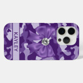 Glitterende paarse camouflage gepersonaliseerd Case-Mate iPhone case (Achterkant (horizontaal))