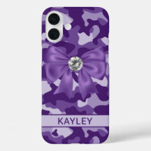Glitterende paarse camouflage gepersonaliseerd