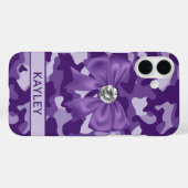 Glitterende paarse camouflage gepersonaliseerd Case-Mate iPhone case (Achterkant (horizontaal))