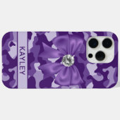 Glitterende Paarse Camouflage Persoonlijk Case-Mate iPhone Case (Achterkant (horizontaal))