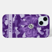 Glitterende Paarse Camouflage Persoonlijk Case-Mate iPhone Case (Achterkant (horizontaal))