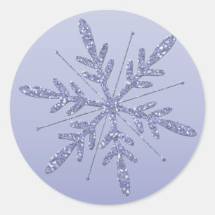 Glitterende Paarse sneeuwvlok Sticker