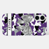 Glitterende Paarse Zwarte Camouflage Gepersonalise Case-Mate iPhone Case (Achterkant (horizontaal))