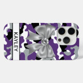 Glitterende Paarse Zwarte Camouflage Persoonlijk Case-Mate iPhone Case (Achterkant (horizontaal))