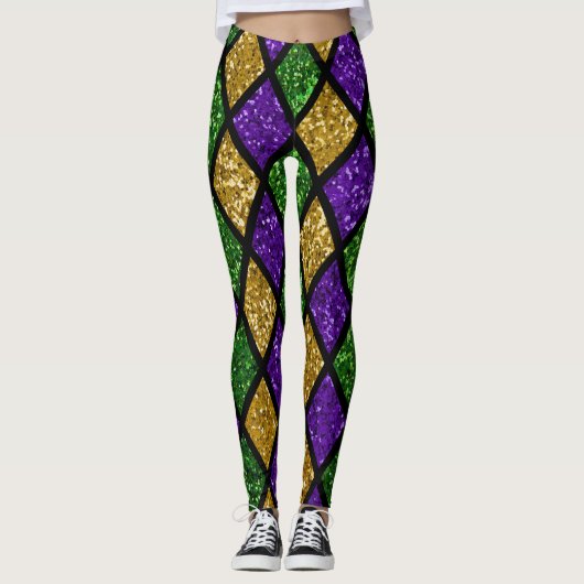 Glitterende paillettes diamanten, feestelijke acht leggings (Voorkant)