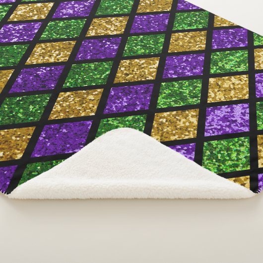 Glitterende paillettes diamanten, feestelijke acht sherpa deken (3/4)