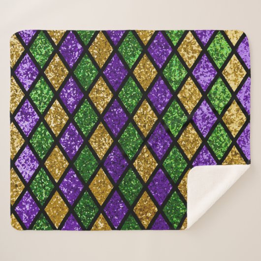 Glitterende paillettes diamanten, feestelijke acht sherpa deken (Voorkant (horizontaal))