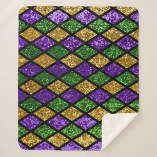 Glitterende paillettes diamanten, feestelijke acht sherpa deken