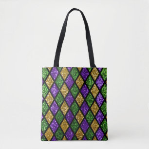 Glitterende paillettes diamanten, feestelijke acht tote bag