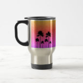 Glitterende Palmboomgradiënt Zonsondergang Persoon Reisbeker (Links)