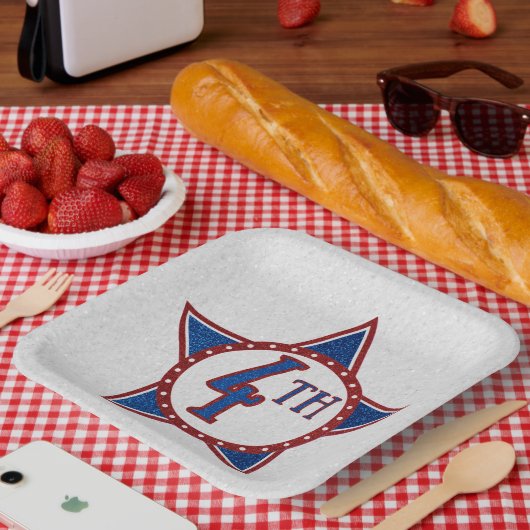 Glitterende papieren bord 4 juli (Picknick)
