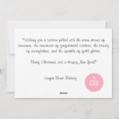 Glitterende peperkoek en kaneel sneeuwvlokken feestdagenkaart (Achterkant)