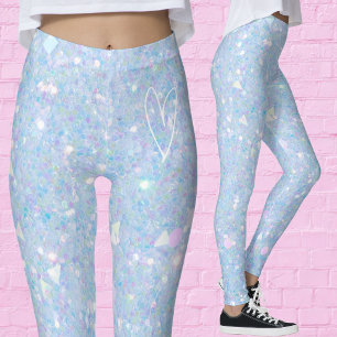 Glitterende Periwinkle Blauwe Dames Leggings