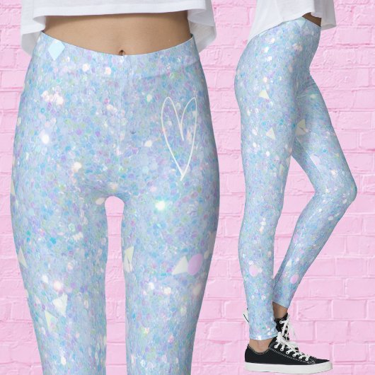 Glitterende Periwinkle Blauwe Dames Leggings