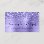 Glitterende Periwinkle Folie Webwinkel Visitekaartje (Voorkant)